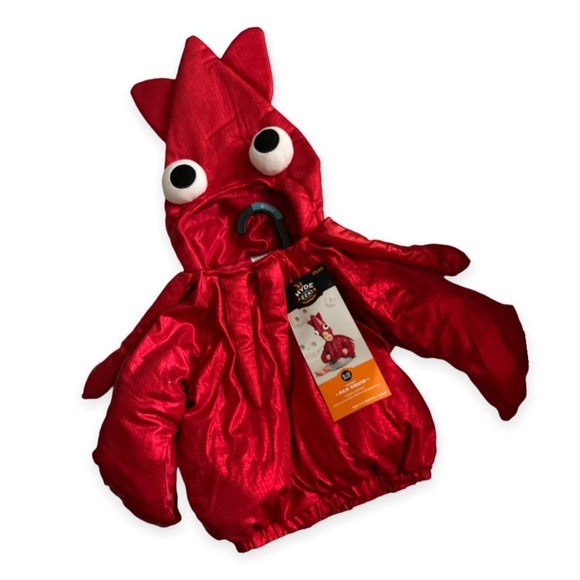 Unisex Hyde And Eek Toddler Red Squid Costume Infant 6-12 Months NEW Red Lame - Picture 2 of 5